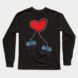 Video Gamer Heart Controller Valentine's Day Long Sleeve T-Shirt